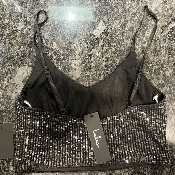 Black sequins lulus crop tank - Picture 3 of 3